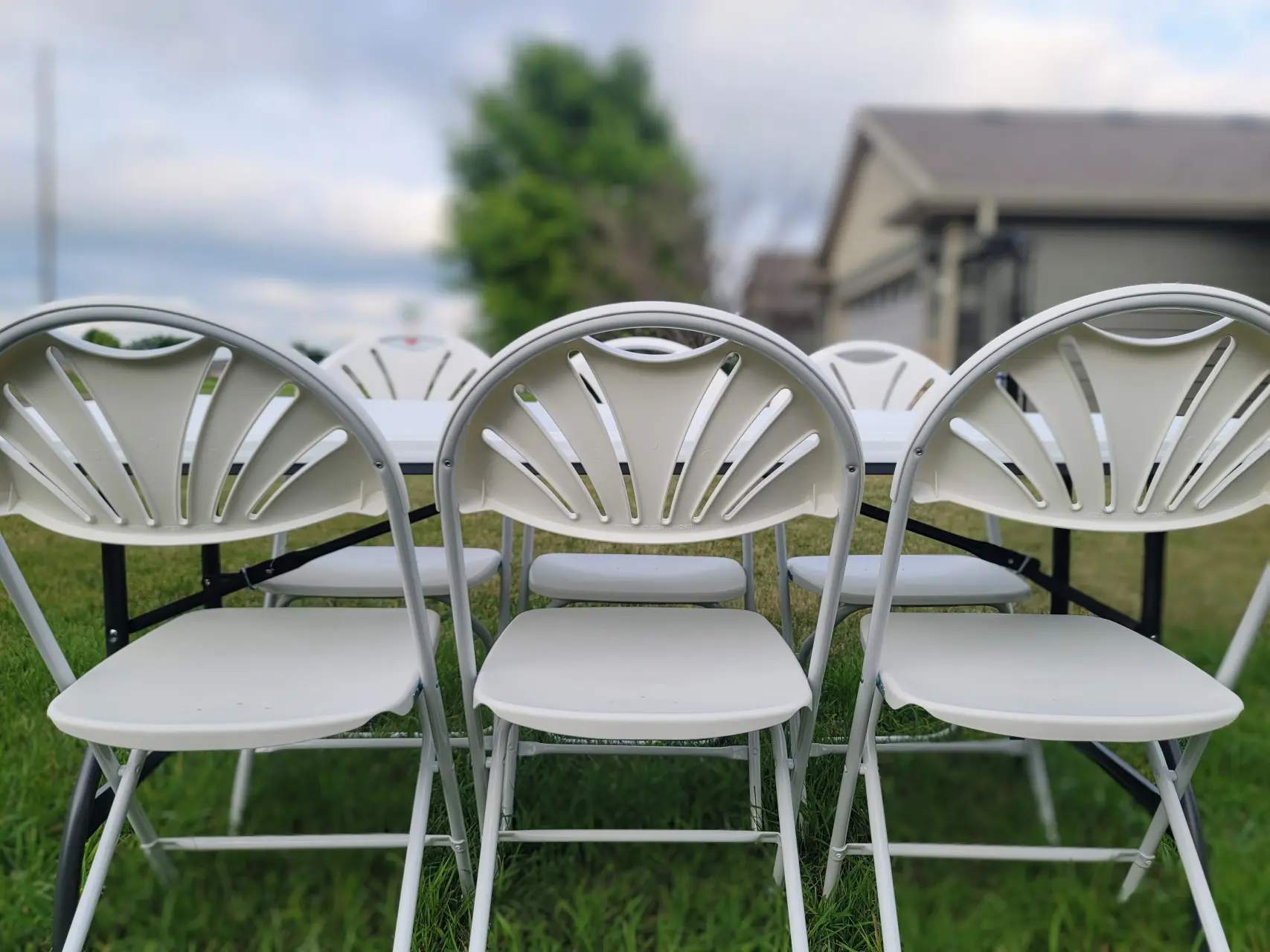 three white chairs